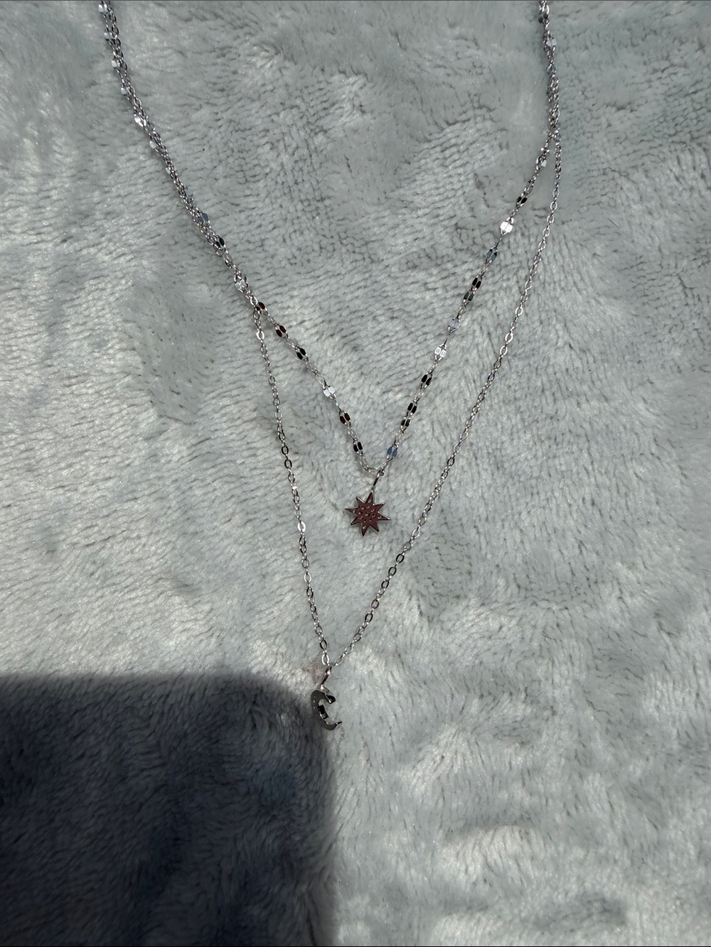 Delicate Silver Layered Star & Crescent Necklace - Women Jewelry - Picture 2 of 4